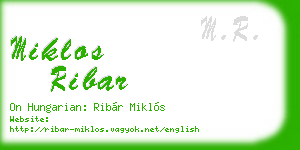 miklos ribar business card