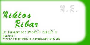 miklos ribar business card
